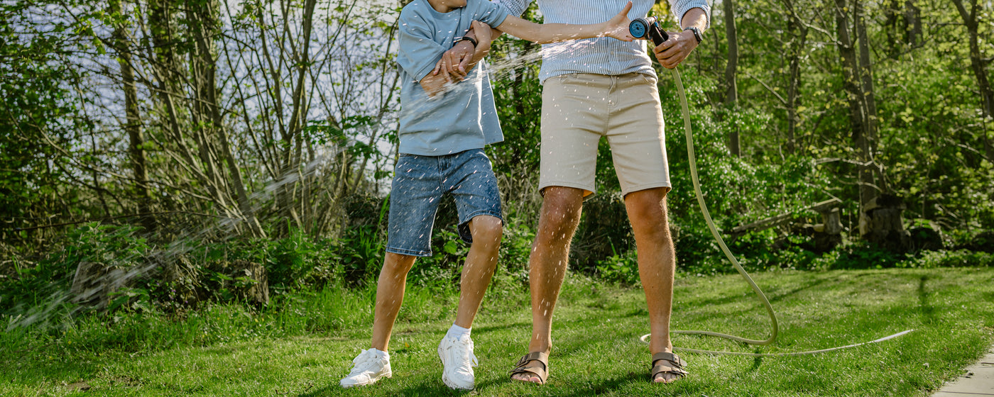 Dreng og mand i shorts fra Perfect Jeans